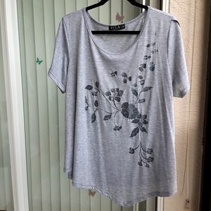 Ecla Tee Open Shoulder Short Sleeve, Size 3X